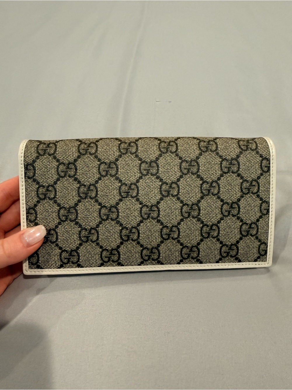 Gucci Horsebit 1955 wallet on chain with White Trim and Gold Hardware - Picture 7 of 12